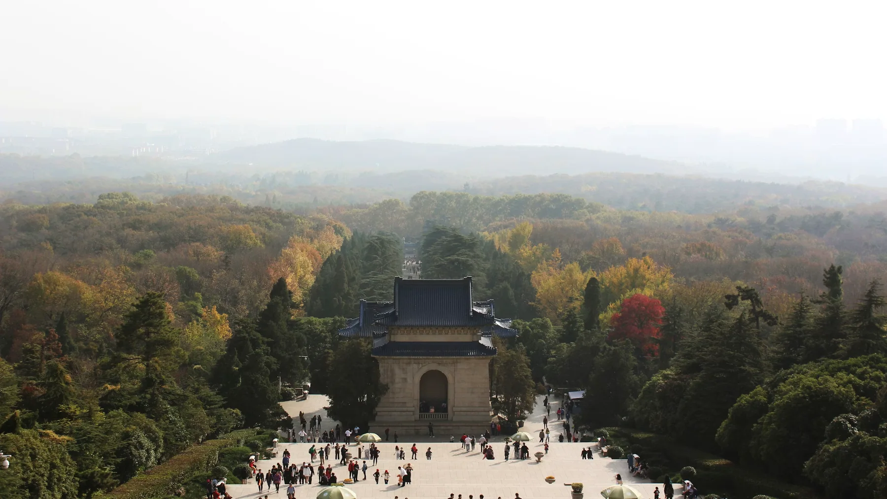 南京钟山风景区的历史建筑与林木